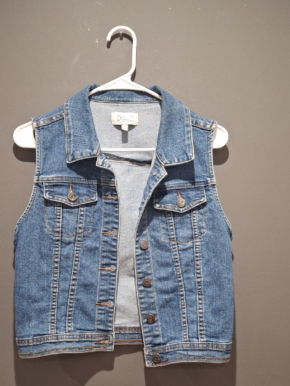 Cherokee Blue Denim Sleeveless Jacket